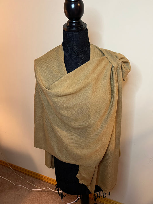 Light Weight Wrap with self loop at shoulder- color Camel