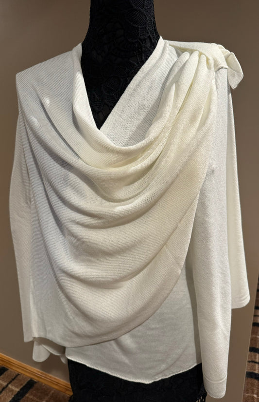 Light weight wrap with self tab-White