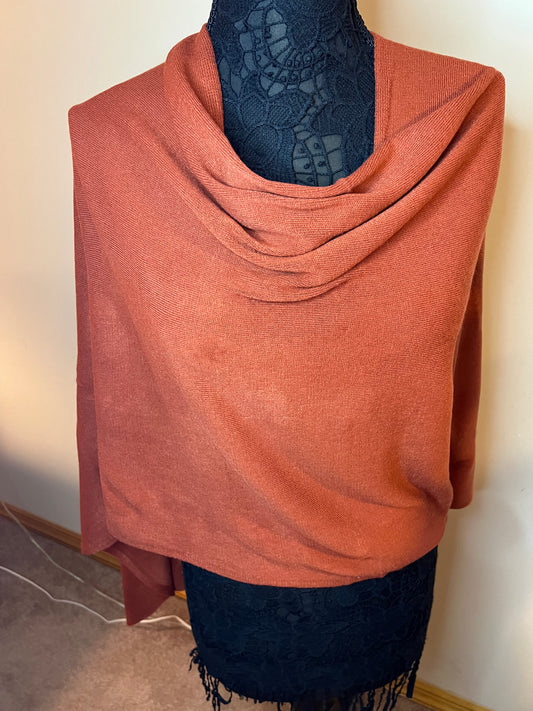 Light Weight Poncho color-pumpkin