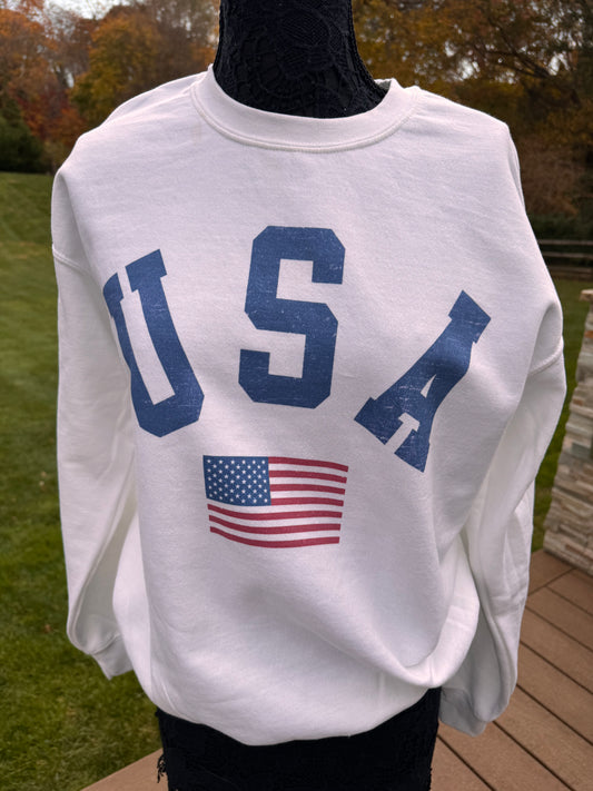 USA Sweatshirt-White