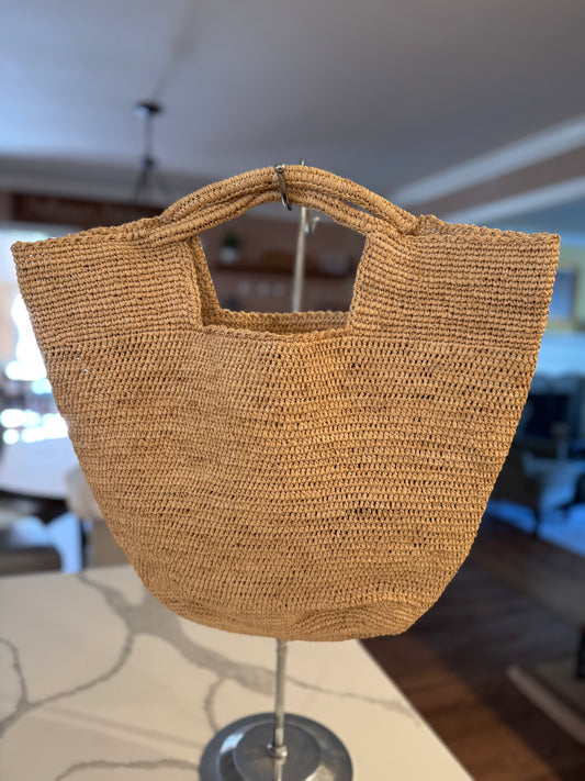 crochet Straw Basket Bag